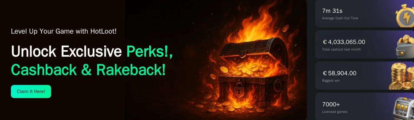 HotLoot Casino — Up to £3,000 + 200 Free Spins, split across the first four deposits, min. £15 deposit